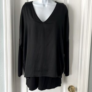 V Neck Satin Dolman Sleeve Layered Twofer Top by White House Black Market